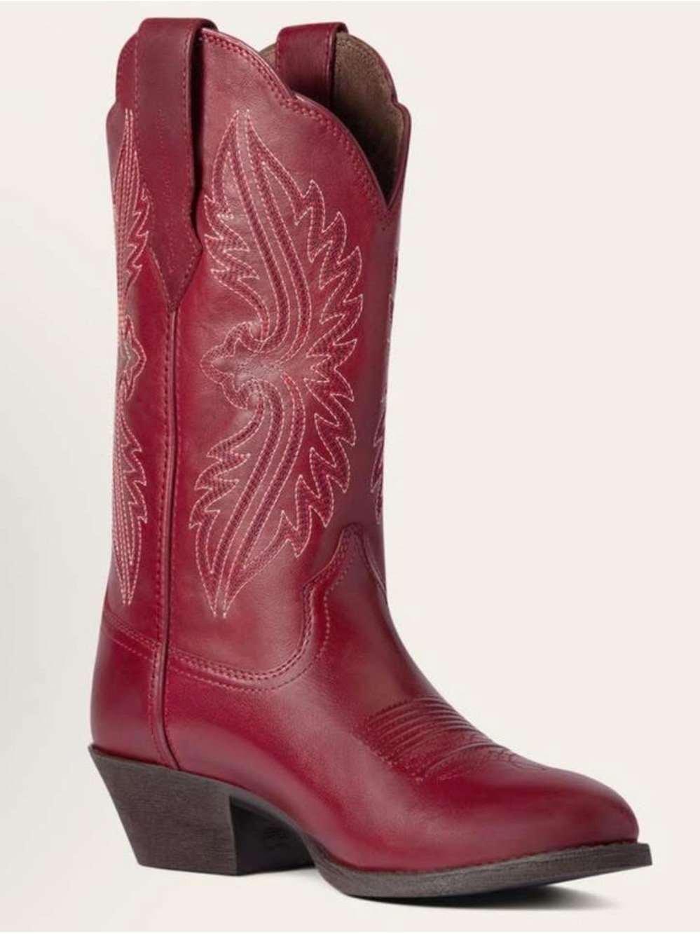 Ariat Heritage R Toe StretchFit Rosy Red Western Leather Mid-Calf Boots 9.5 New